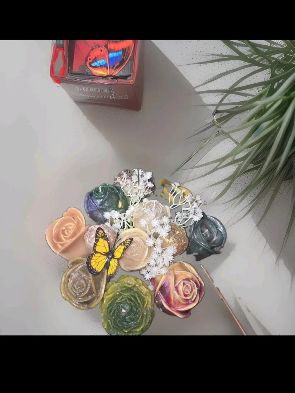 Stunning Realistic Dozen  Wax Candles Bouquet